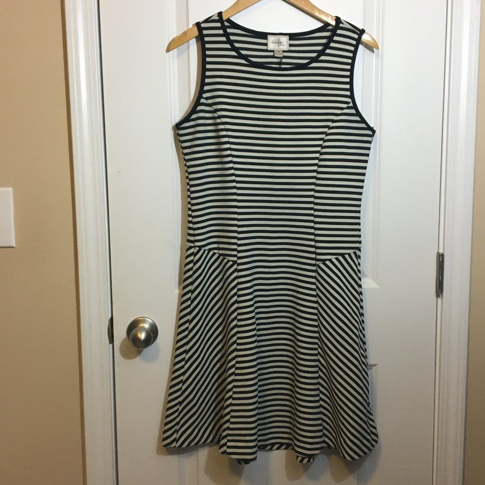 Beige by eci Stretchy Striped Tank Dress M